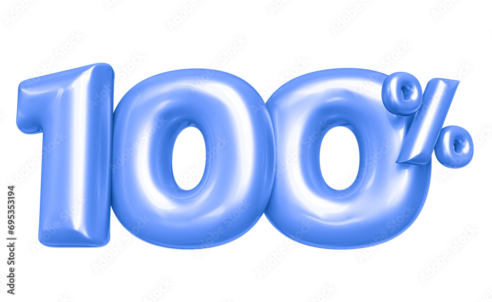 Percent Number 3D Render