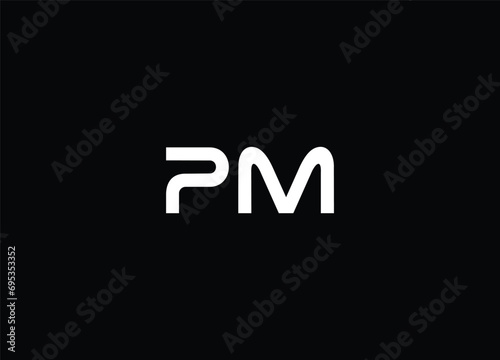 PM Initial Letter Icon Logo Design Vector Illustration photo