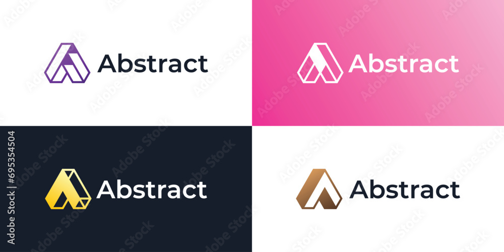 abstract letter A logo design collection. icon for business