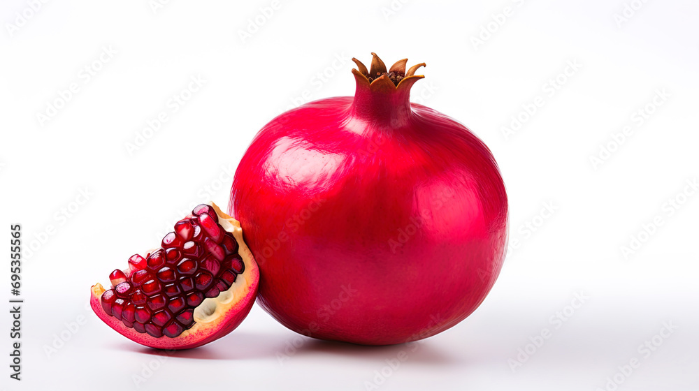 Pomegranate in isolation on a white background Pomegranate in isolation on a white background