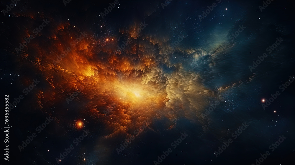 Fototapeta premium The texture of cosmic endlessness with galactic spiral forms