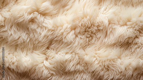 The rough texture of the wool with an uneven and fluffy coating photo