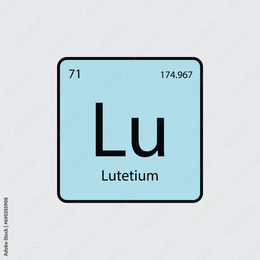 Lutetium periodic table icon vector flat style Lutetium periodic table icon vector flat style