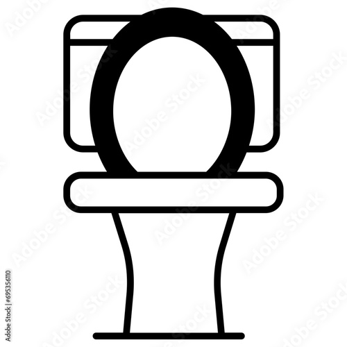 toilet solid glyph icon illustration