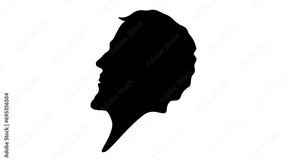 Ben Jonson, black isolated silhouette