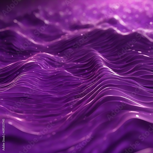 Digital_purple_particles_wave_and_light_abstract_background AI Generative