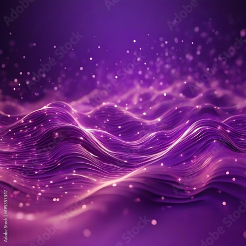 Digital_purple_particles_wave_and_light_abstract_background AI Generative