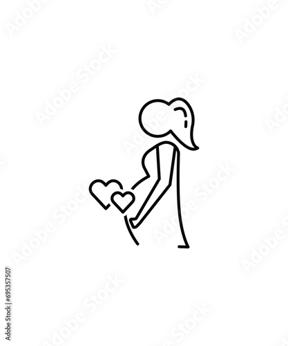 pregnant woman icon, vector best line icon.