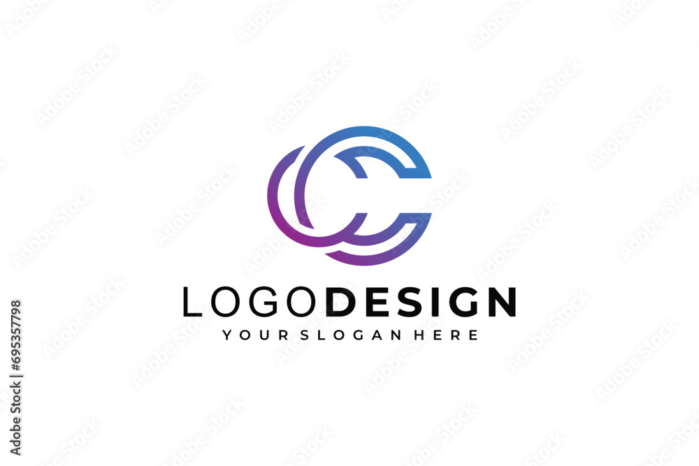 letter CC logo template. icons for business of digital, technology, finance, luxury, Etc