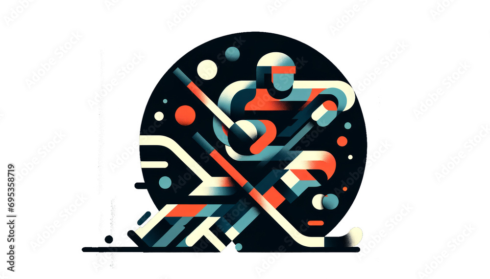 Stylized Abstract Representation of a Hockey Player