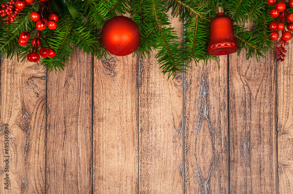 christmas decoration on wooden background christmas decoration on wooden background