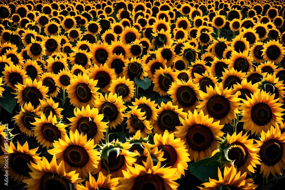sunflowers on black