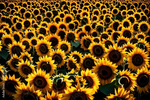 Obraz na płótnie sunflowers on black w salonie