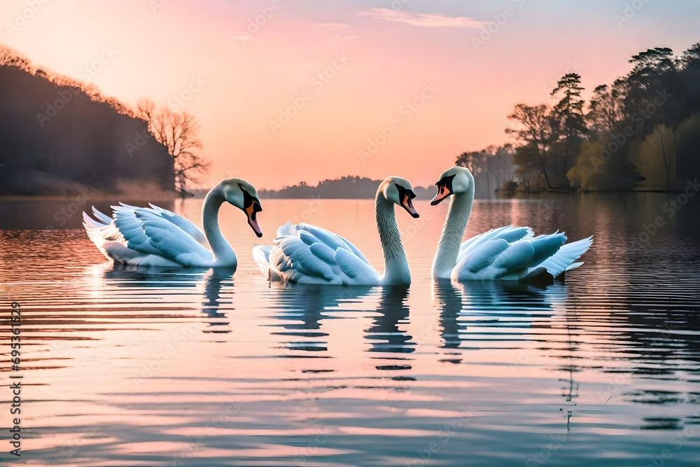 swans on the lake