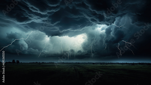 thunderstorm in black background
