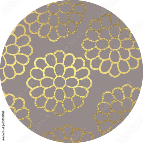 golden flower pattern circle