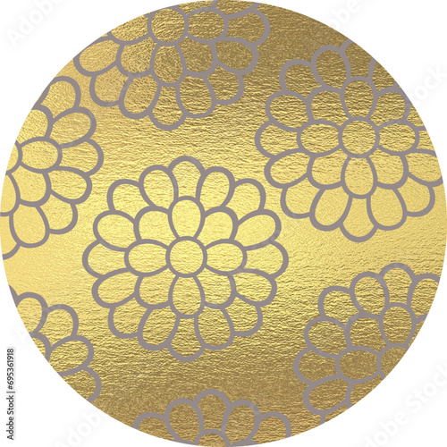 golden flower pattern circle
