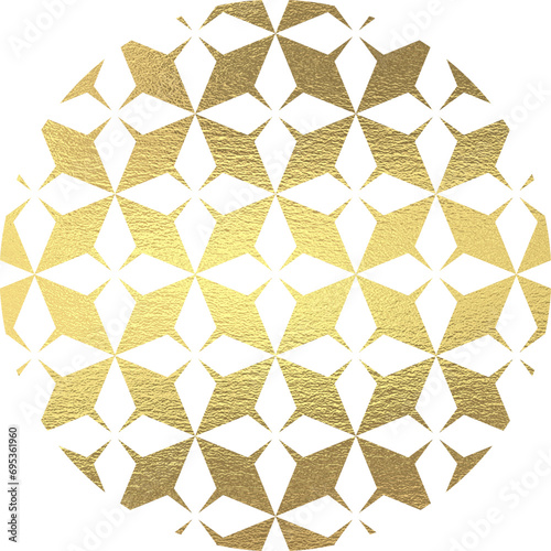 golden geometric pattern circle