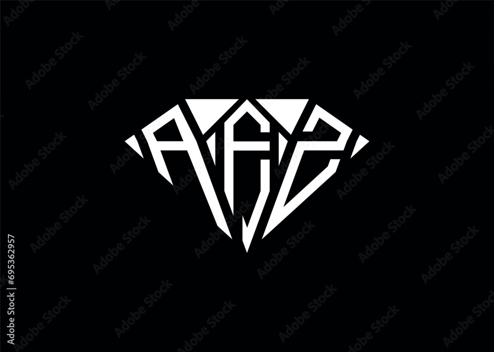 Modern letter A F Z diamond shape logo And initial monogram A F Z letter logo vector template. Modern letter A F Z diamond shape logo And initial monogram A F Z letter logo vector template.