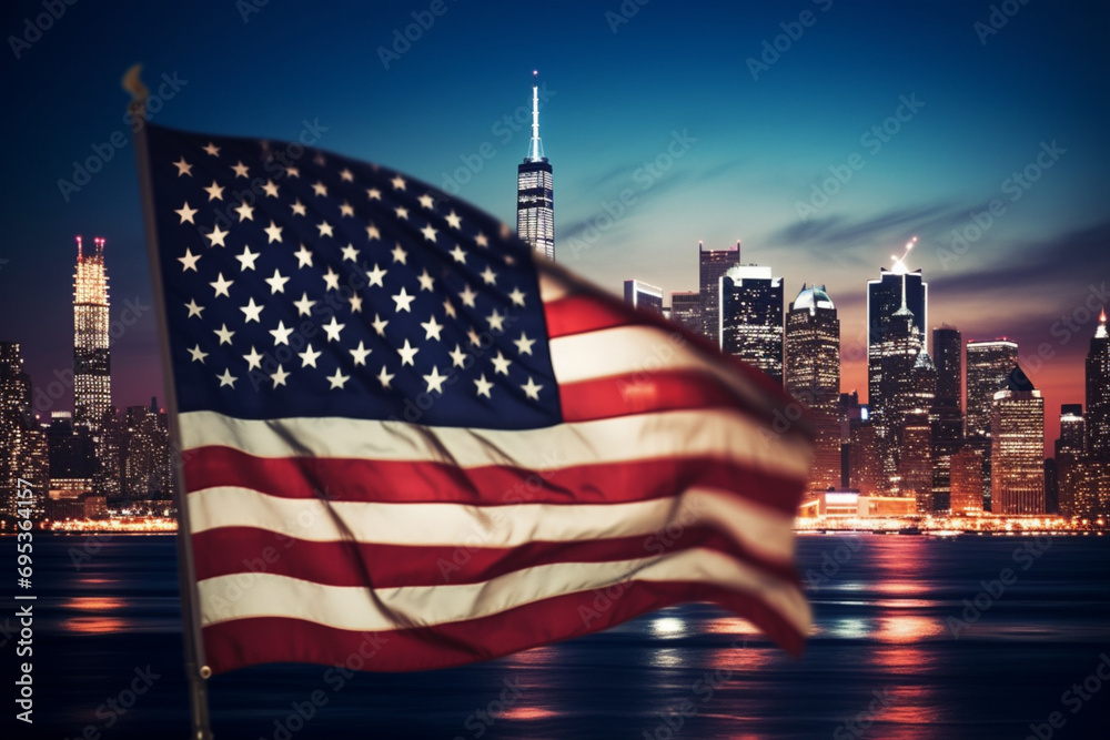 President`s day background. The text of PRESIDENT`S DAY and the US flag
