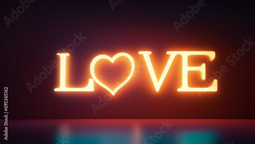 Fiery inscription about love on a dark background,decor  for Valentine's Day, March 8, wedding day © ANASTASIIA