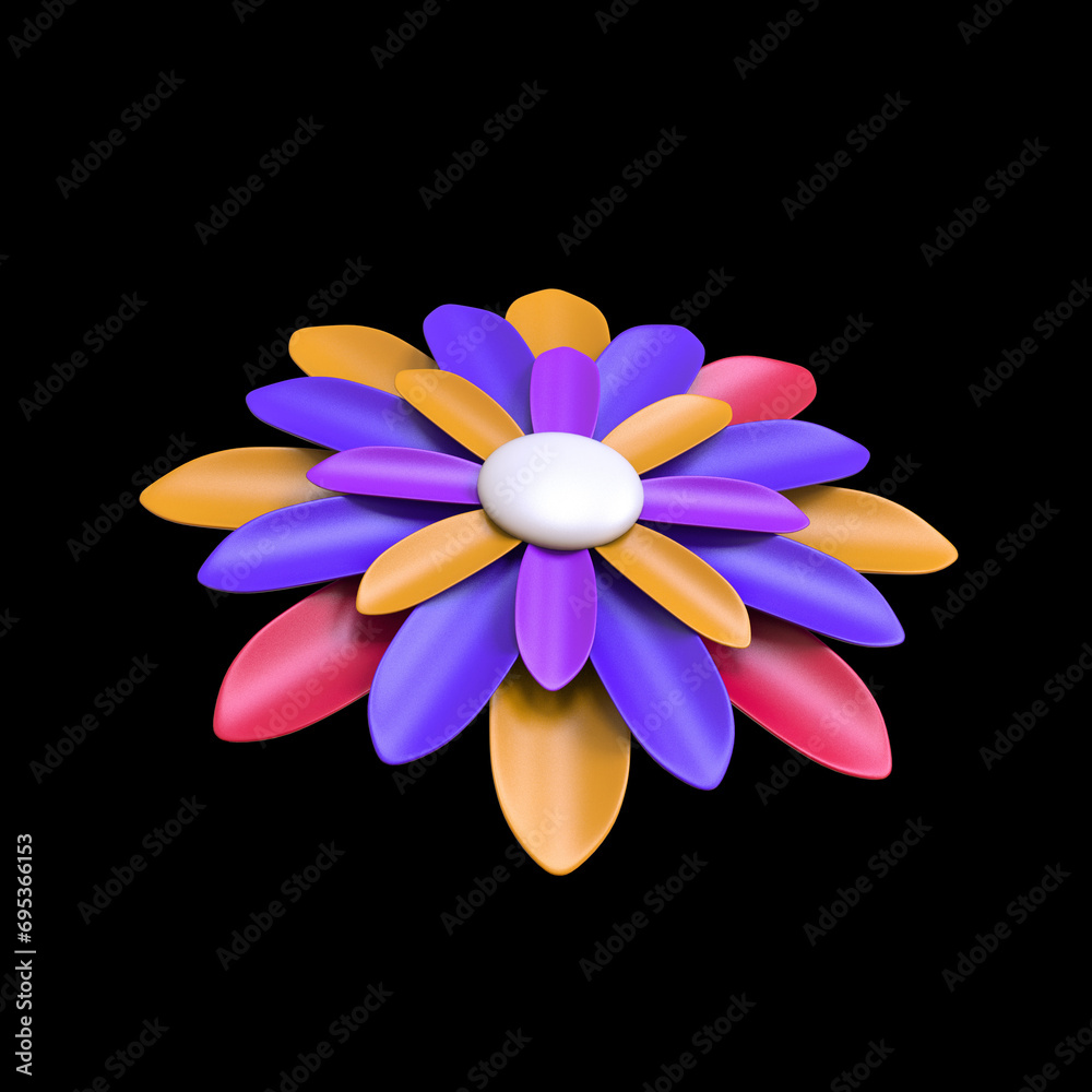 Fototapeta premium blooming flower 3d rendered isolated illustration 
