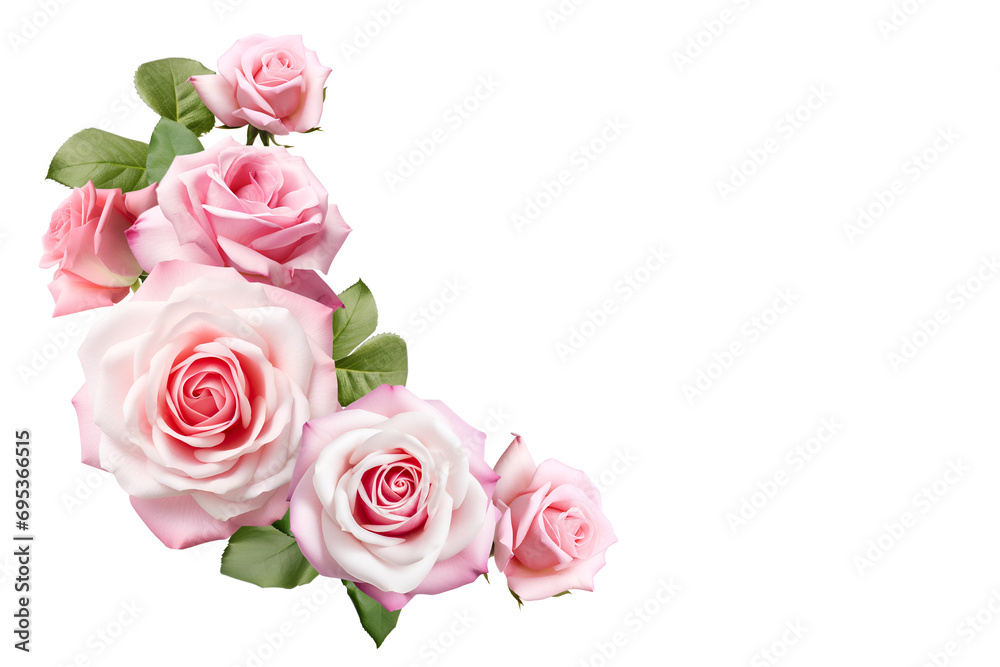 pink roses isolated on white
