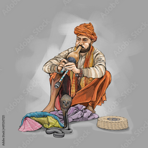 person with a snake