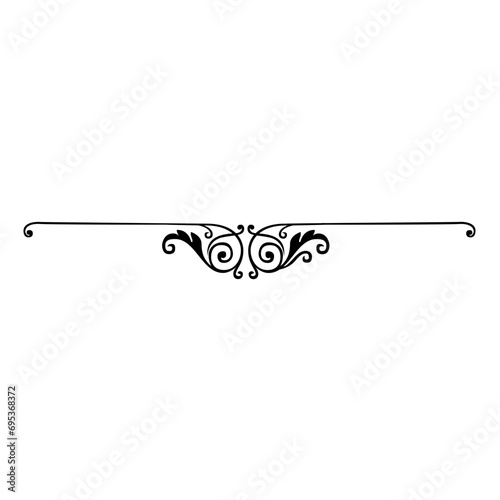 Decorative divider element. Border florish Vector.