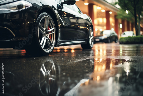 Luxury expensive modern car standing in the street © Eliya