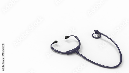Medical stethoscope 3d render illustration for doctor healthcare concept 