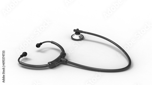 Medical stethoscope 3d render illustration for doctor healthcare concept 