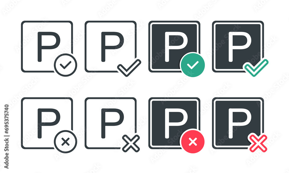Parking sign with check mark icon. Illustration vector Parking sign with check mark icon. Illustration vector