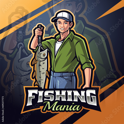 Fishing mania esport mascot logo