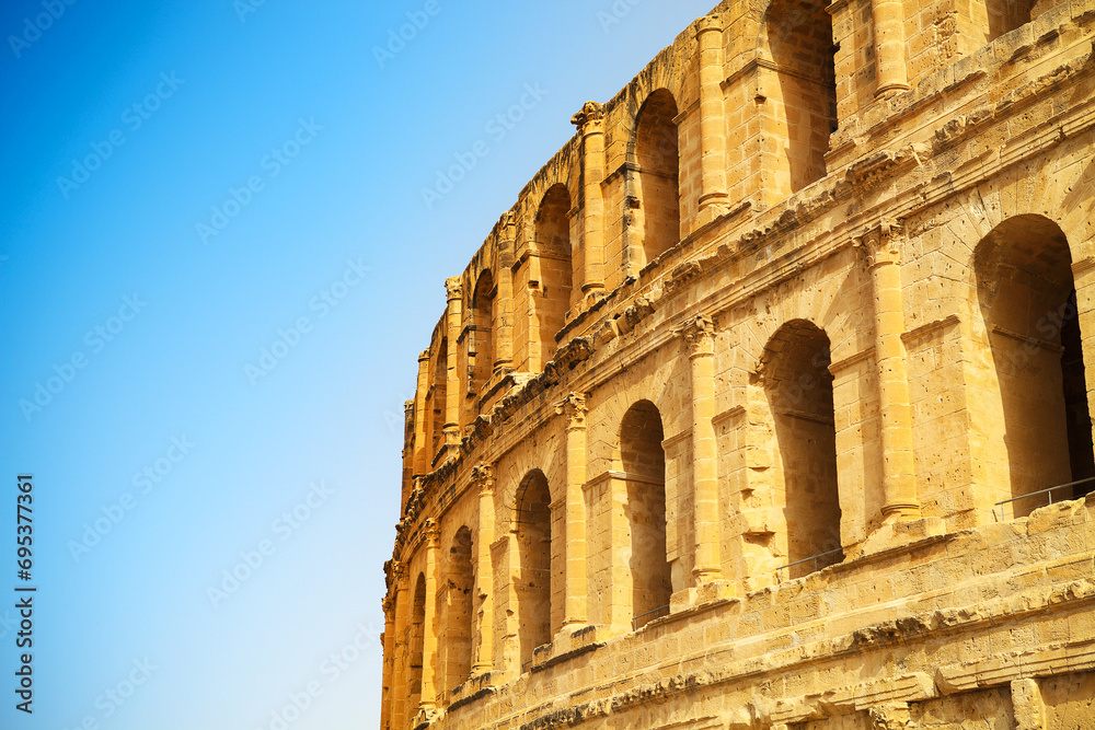 Ruins of the largest colosseum in in North Africa. El Jem,Tunisia