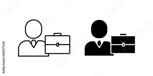 Permanent employee icon set. vector illustration