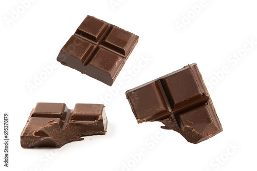 A chocolate bar isolated on white background.