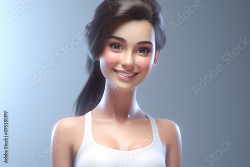 3D realistic animated girl images, crafted with precision and realism through the magic of artificial intelligence. Generative AI.
