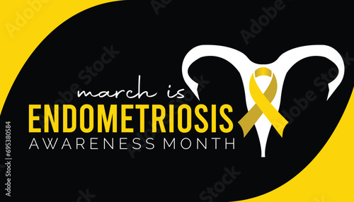 Endometriosis awareness month is observed every year in March, Holiday, poster, card and background vector illustration design.