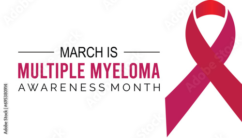 multiple myeloma awareness month is observed every year in March, Holiday, poster, card and background vector illustration design, Ribbon design. photo
