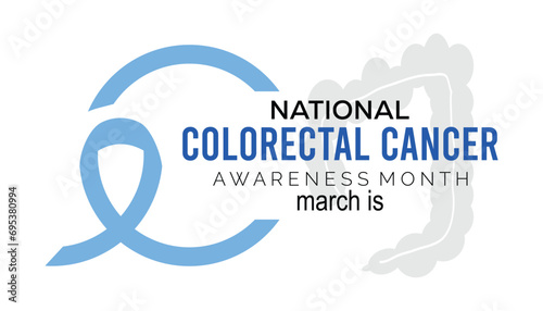 national colorectal cancer awareness month is observed every year in March, Holiday, poster, card and background vector illustration design, Abastract Ribbon design.