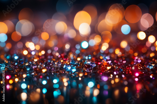 Abstract background with bokeh defocused multicolour lights photo