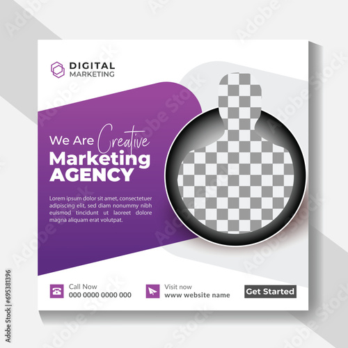 Online Webinar and Social Media Banner Post Layout, Digital Business Marketing Social Media Post, Business Marketing Social Media Post and Web Banner Design, Social Media Marketing Promotion Post.