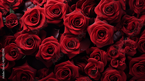 Natural red roses background, flowers wall. Romantic Floral Wallpaper, Valentines concept
