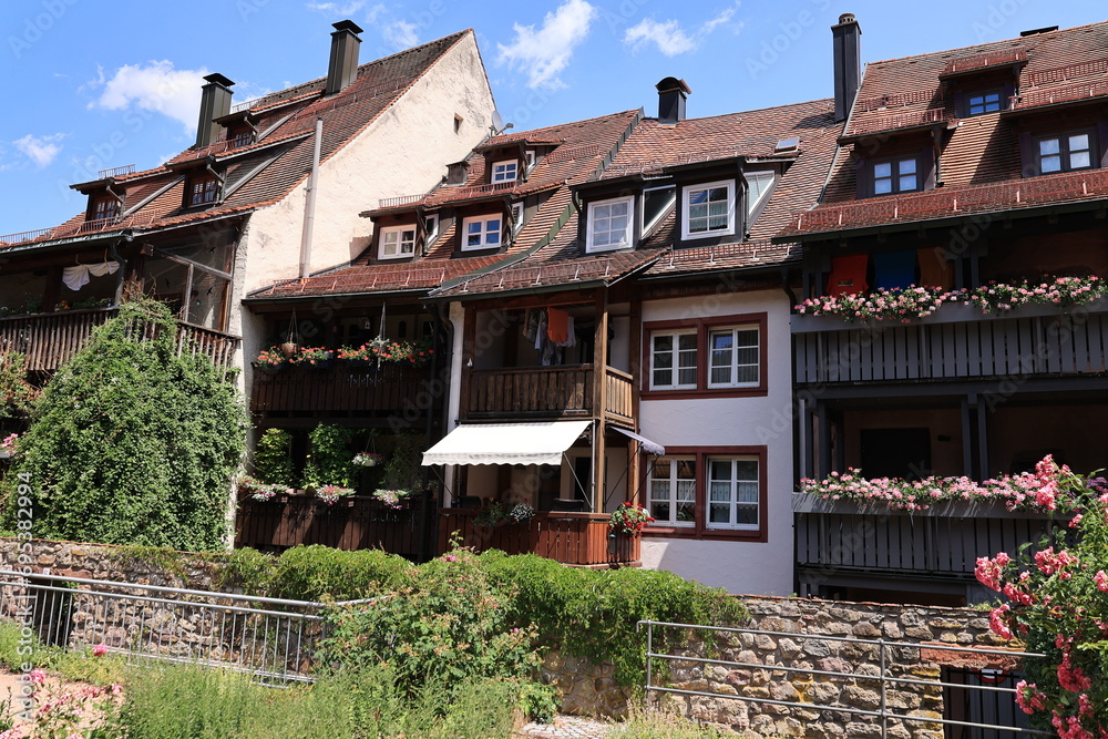 Historisches Bauwerk in der Altstadt von Villingen, einem Stadtteil von Villingen-Schwenningen in Baden-Württemberg	