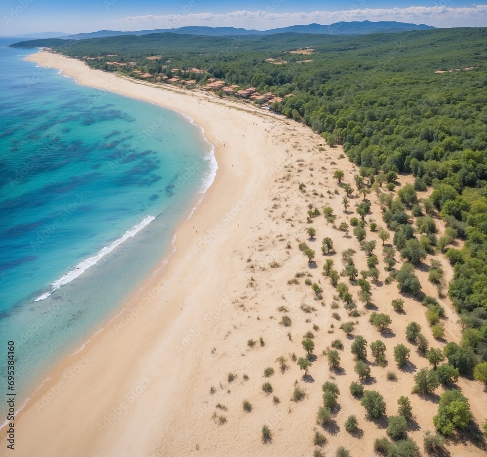 beach and sea with blue sky