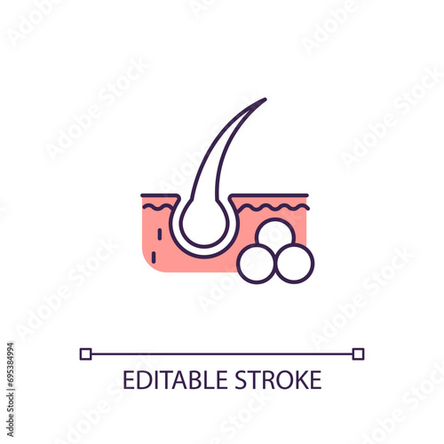 2D simple editable mesenchymal stem cells icon representing cell therapy, isolated vector, thin line illustration.