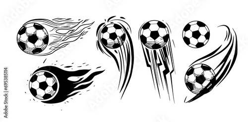 Soccer ball  footbal  vector monochrome  hand drawn sketch illustration.