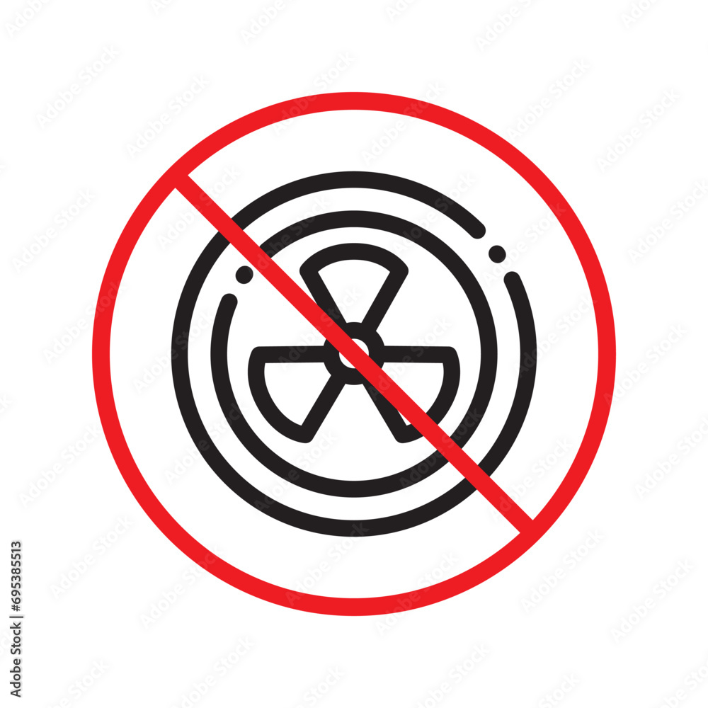 Forbidden Prohibited Warning, caution, attention, restriction label danger. No nuclear plant vector icon. Do not use nuclear energy sign design. No radiation symbol flat pictogram. No bio hazard icon Forbidden Prohibited Warning, caution, attention, restriction label danger. No nuclear plant vector icon. Do not use nuclear energy sign design. No radiation symbol flat pictogram. No bio hazard icon