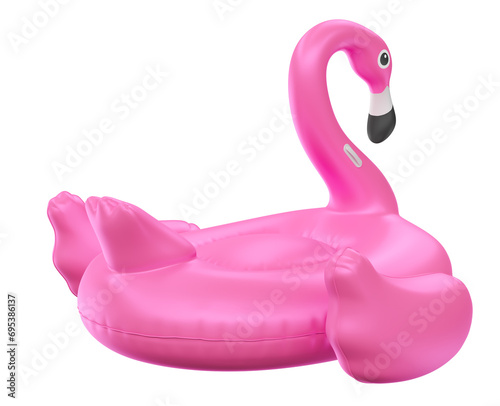 Flamingo beach pink float 3d render illustration